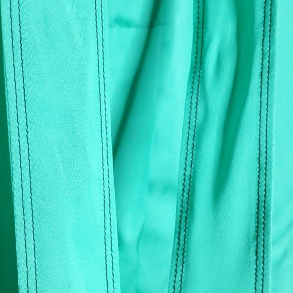 Sandro Lana Tie Neck Apple Green Split Blouse - Picture 10 of 16